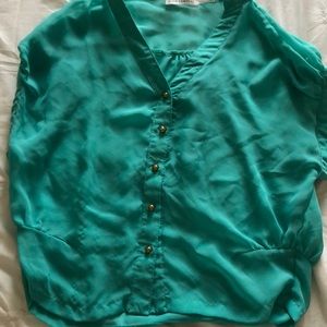 Body central turquoise top